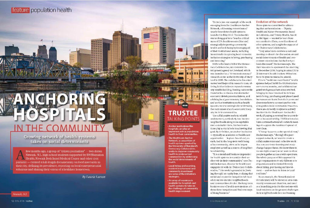National recognition for health systems advancing the anchor mission