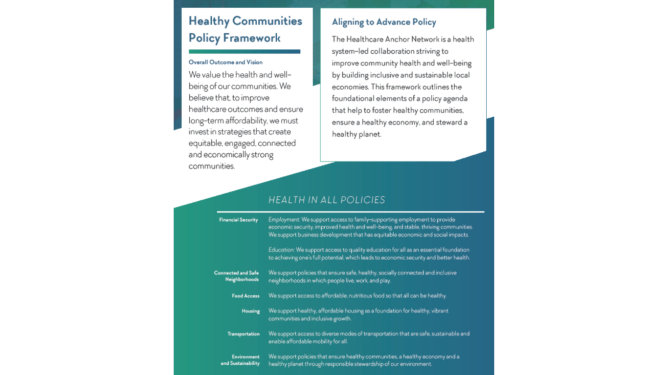 Healthy Communities Policy Framework