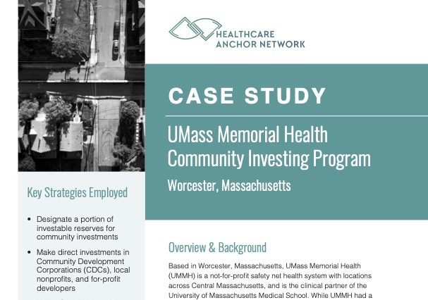 UMass Memorial Health Care Community Investing Program