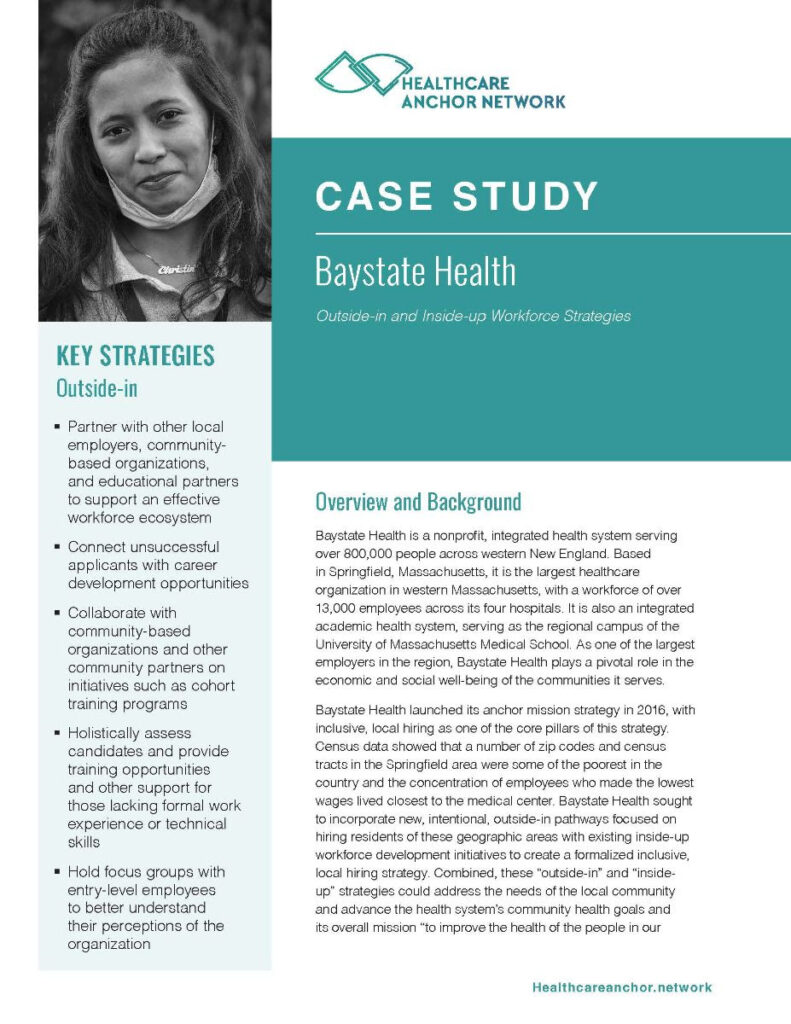 HAN case study on Baystate Health’s Impact Workforce strategies