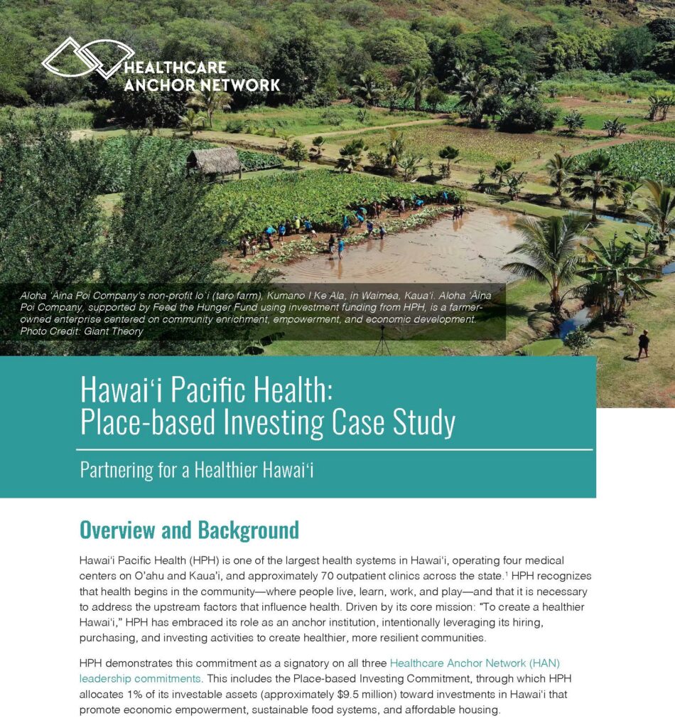 Hawai’i Pacific Health: Place-based Investing Case Study